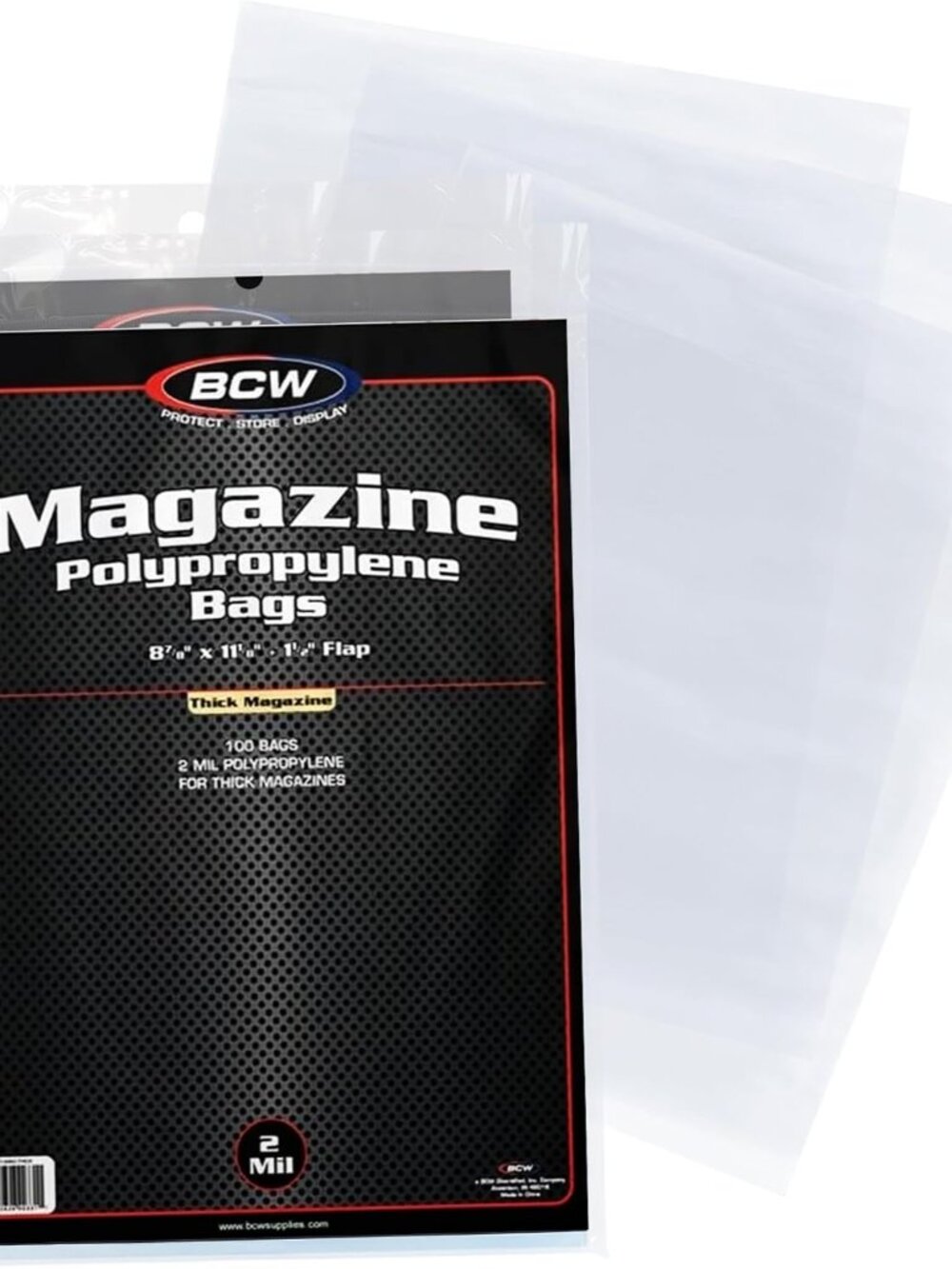 Thick Magazine Bags - Pack of 200 | Acid-Free, Clear Polypropylene Sleeves for A